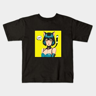 cute anime cat girl Kids T-Shirt